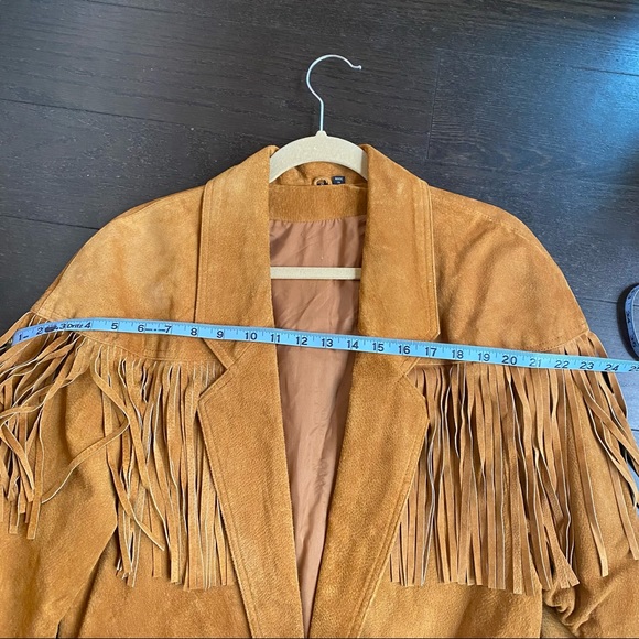 Vintage Brown Fringe Suede Leather Jacket - Picture 3 of 11